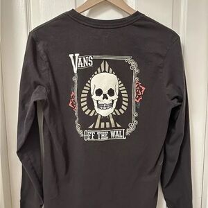 Vans Youth Large Long Sleeve Skull Playing Card T-Shirt